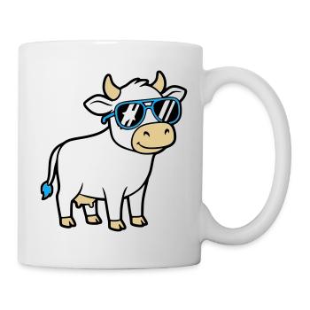 Cool Cow Sunglasses Casual Vector - Mug - white - Right