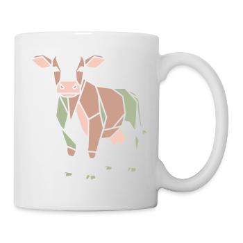 Geometrische Kuh Low Poly Modern - Tasse - Weiß - Rechts