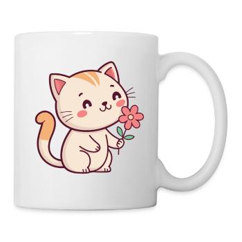 Kitten and flower - Mug - white - Right