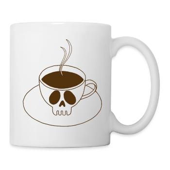 Skull and Coffee Cup - Mug - white - Right