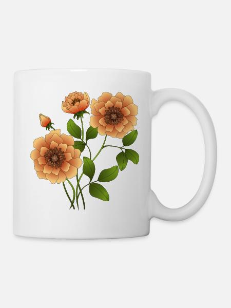 Blumen - Tasse - Weiß