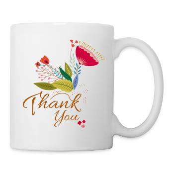 Flower thank you - Mug - white - Right