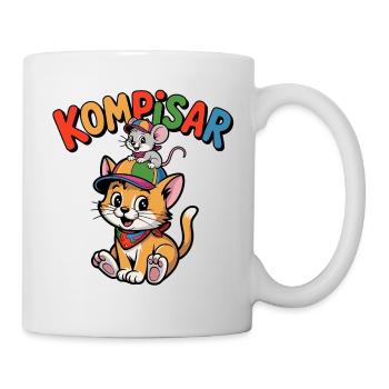Friends Forever – Cute Cat and Mouse in Colorful - Mug - white - Right