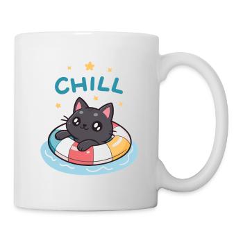 Chat Flottant Chill Bouée - Mug blanc - blanc - Droite