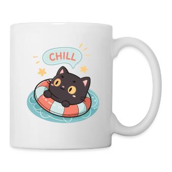 Zen-Katze auf Pastellboje - Tasse - Weiß - Rechts