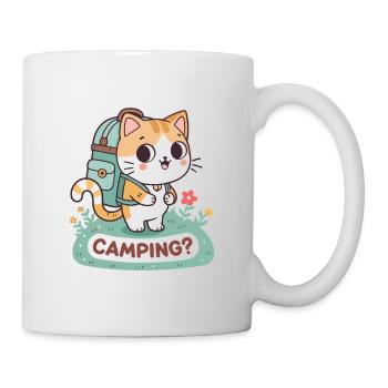 Abenteurer-Pastell-Camper-Katze - Tasse - Weiß - Rechts