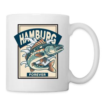 Hamburg Forever – Fischliebe mit Stil - Tasse - Weiß - Rechts