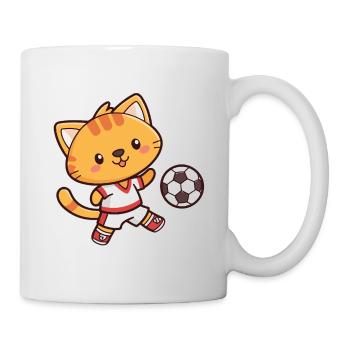 Chaton Football Cartoon en Action - Mug blanc - blanc - Droite