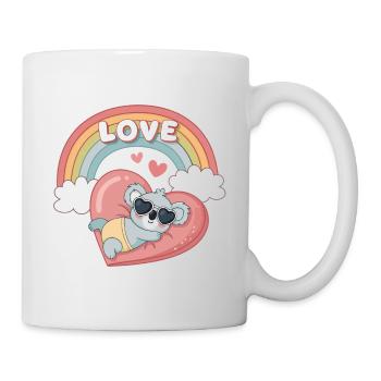 Koala Amour Arc-en-Ciel Coeur - Mug blanc - blanc - Droite