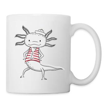 Axolotl Seemann - Tasse - Weiß - Rechts