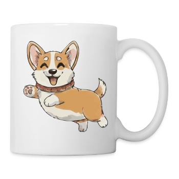 Happy Corgi in Motion - Mug - white - Right