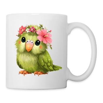 Blütenkranz Papagei - Tasse - Weiß - Rechts