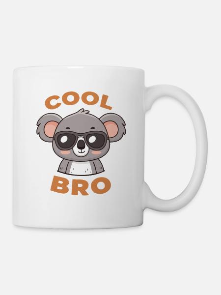 Koala Cool Bro mit Schutzbrille - Tasse - Weiß