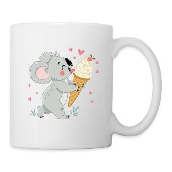 Koala gourmand et glace coeurs - Mug - white - Right