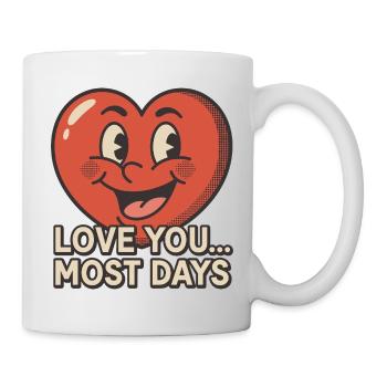 Heartfelt Smiling Motif Love You Most Days - Mug - white - Right