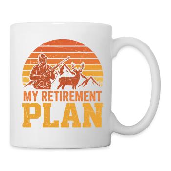 Mon plan de retraite Hunter Deer Mountains Vintage - Mug blanc - blanc - Droite