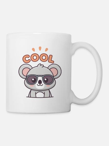 Koala Cool mit dunkler Brille - Tasse - Weiß