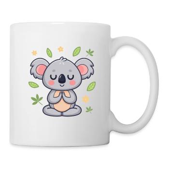Zen-Koala-Blätter und -Blumen - Tasse - Weiß - Rechts