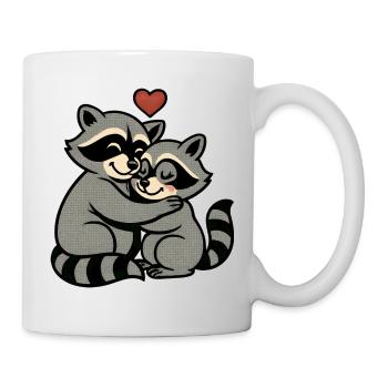 Raccoon-Hug Herzliebe - Tasse - Weiß - Rechts