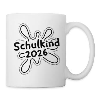Schoolchild 2026 Blot with saying for school enrollment - Mug - white - Right
