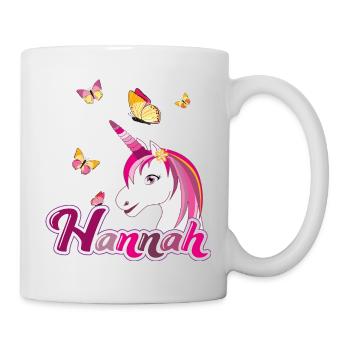 Hannah , Mädchenname, Lieblingsname - Tasse - Weiß - Rechts