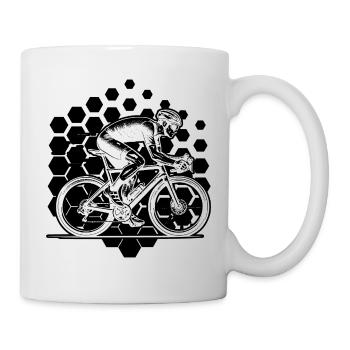 Funny road bike motif - Mug - white - Right