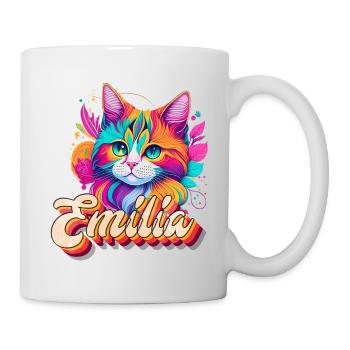 Emilia, Mädchenname, Lieblingsname - Tasse - Weiß - Rechts