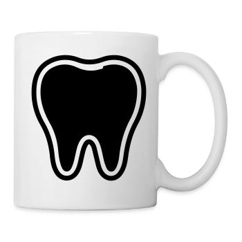 Zahn Symbol - Tasse - Weiß - Rechts
