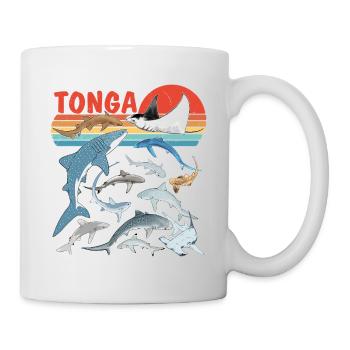 Tonga Haiarten Tigerhai Bullenhai Mantarochen - Tasse - Weiß - Rechts
