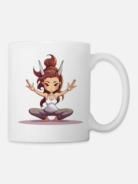 Drachen-Yogi Balance - Tasse - Weiß