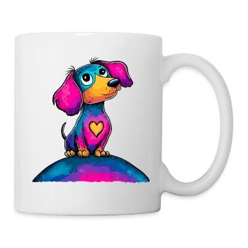 Colorful Heart Dog Pop Art - Mug - white - Right