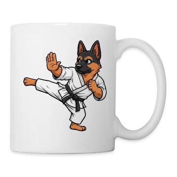 Dessins martiaux de Karaté de Karaté Rottweiler mignons - Mug blanc - blanc - Droite