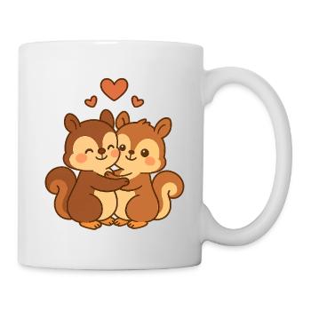 Couple d’écureuils pour la Saint-Valentin - Mug blanc - blanc - Droite