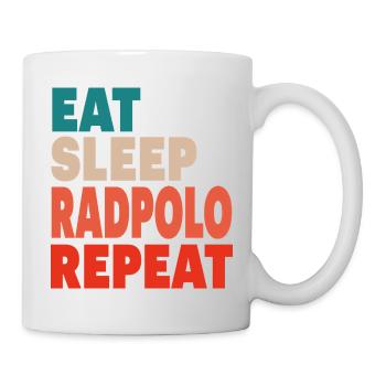 Eat Sleep Rad Polo Repeat, Radpolo - Tasse - Weiß - Rechts