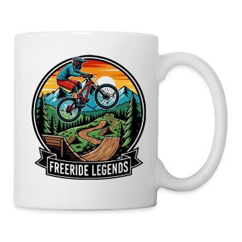Freeride Legenden Mountainbike Enduro MTB Motiv - Tasse - Weiß - Rechts
