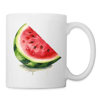 Aquarell-Wassermelone Scheibe - Tasse - Weiß - Rechts