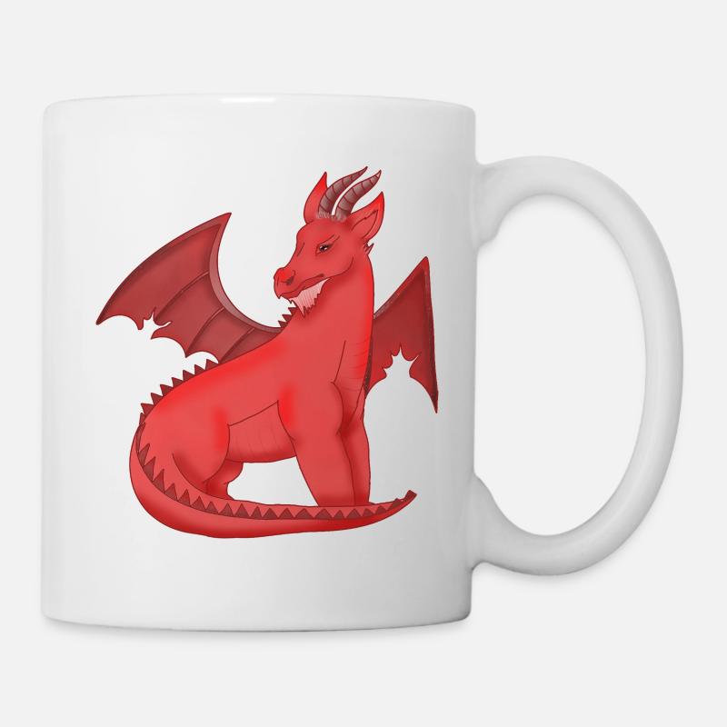 Nocturnal Red Dragon - Mug - white