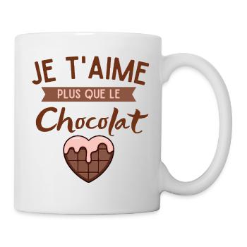 I love you more than chocolate heart - Mug - white - Right