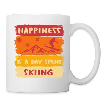Le bonheur, c’est une journée passée Skier - Skier heureux - Mug blanc - blanc - Droite