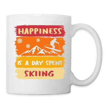 Le bonheur, c’est une journée passée Skier - Skier heureux - Mug blanc - blanc - Droite