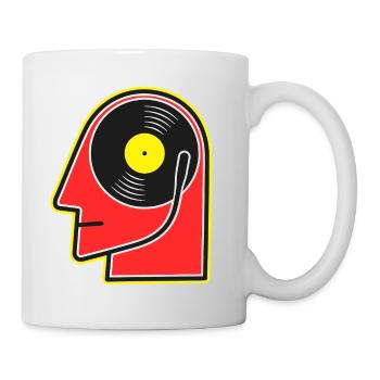 Vinyl Album Head Cartoon Portrait - Mug - white - Right