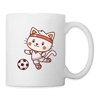Kitten Football in Aktion - Tasse - Weiß - Rechts