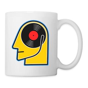 Vinyl-Album-Kopf-Cartoonporträt - Tasse - Weiß - Rechts