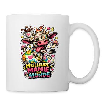 Meilleure Mamie du Monde Colorée - Mug blanc - blanc - Droite