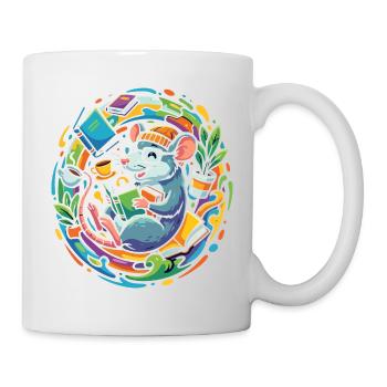 Bookworm in the book circle Lesefluss Bücherwurm - Mug - white - Right