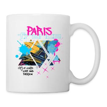 Paris France City Skyline Eiffel Tower Graffiti - Mug - white - Right