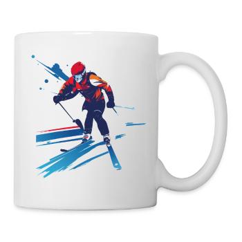 Biathlète dans le tourbillon de couleurs - Mug blanc - blanc - Droite