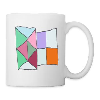 Mosaïque géométrique de blocs de courtepointe - Mug blanc - blanc - Droite
