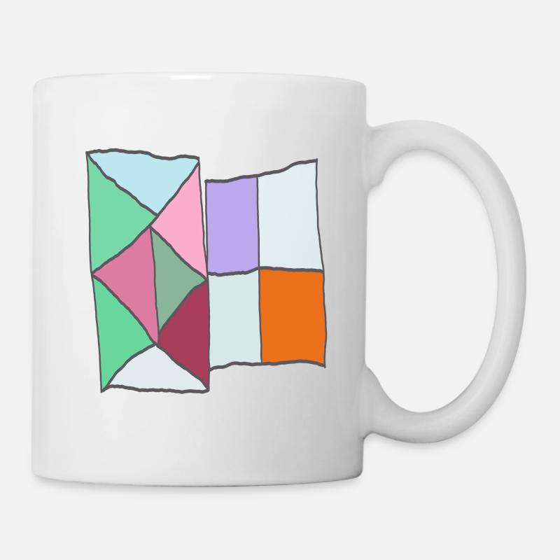 Mosaïque géométrique de blocs de courtepointe - Mug blanc - blanc