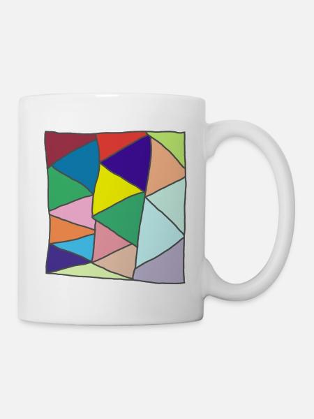 Geometrischer Glasmosaik-Burst - Tasse - Weiß